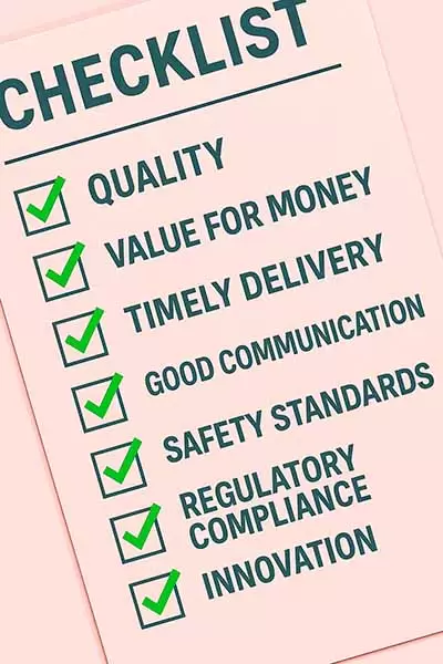 Business plan checklist on table with papers